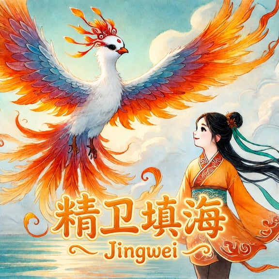Chinese Mythology for Kids Jingwei - The Bird Who Challenged the Sea: Chinese Mythology Stories for Kids in English, Chinese, and Pinyin, (Paperback)