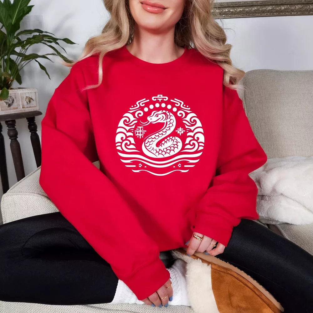 Chinese New Year 2025 Snake Sweatshirt Lantern Festival Sweatshirt T