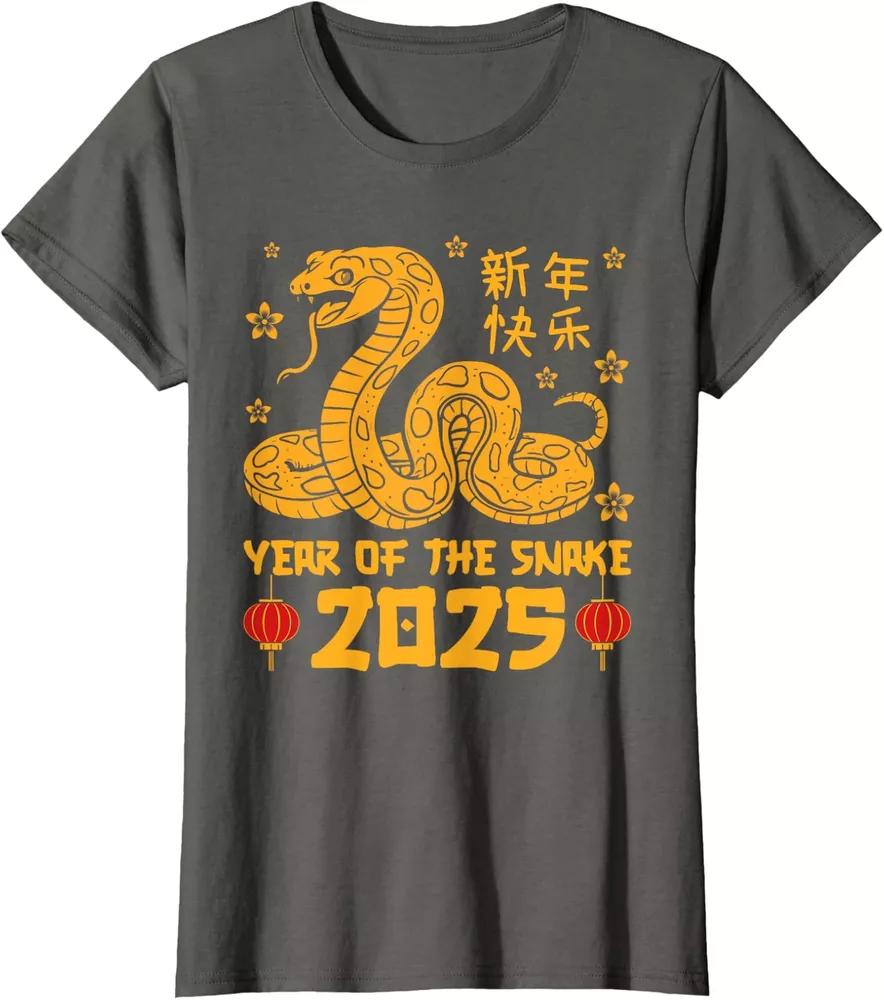 Chinese New Year 2025 Year Of The Snake Animal Cool Ladies' Crewneck T