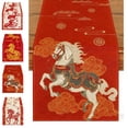 thumbnail image 1 of Chinese New Year 2026 Table Runner, 47x13 Inch Linen Decor for Dining Table, Family Gatherings, Holiday Celebrations – Vibrant Color, Machine Washable, 1 of 7