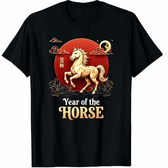 Chinese New Year 2026 Year of The Horse Graphic T-Shirt for Men and Women