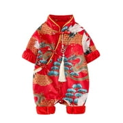 Chinese New Year Baby Male and Female Dragon Year Baby jumpsuit Qipao Ha Yi 1-year-old climbing suit