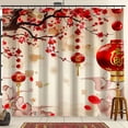 Chinese New Year Celebration Shower Curtain Elegant Plum Blossom and