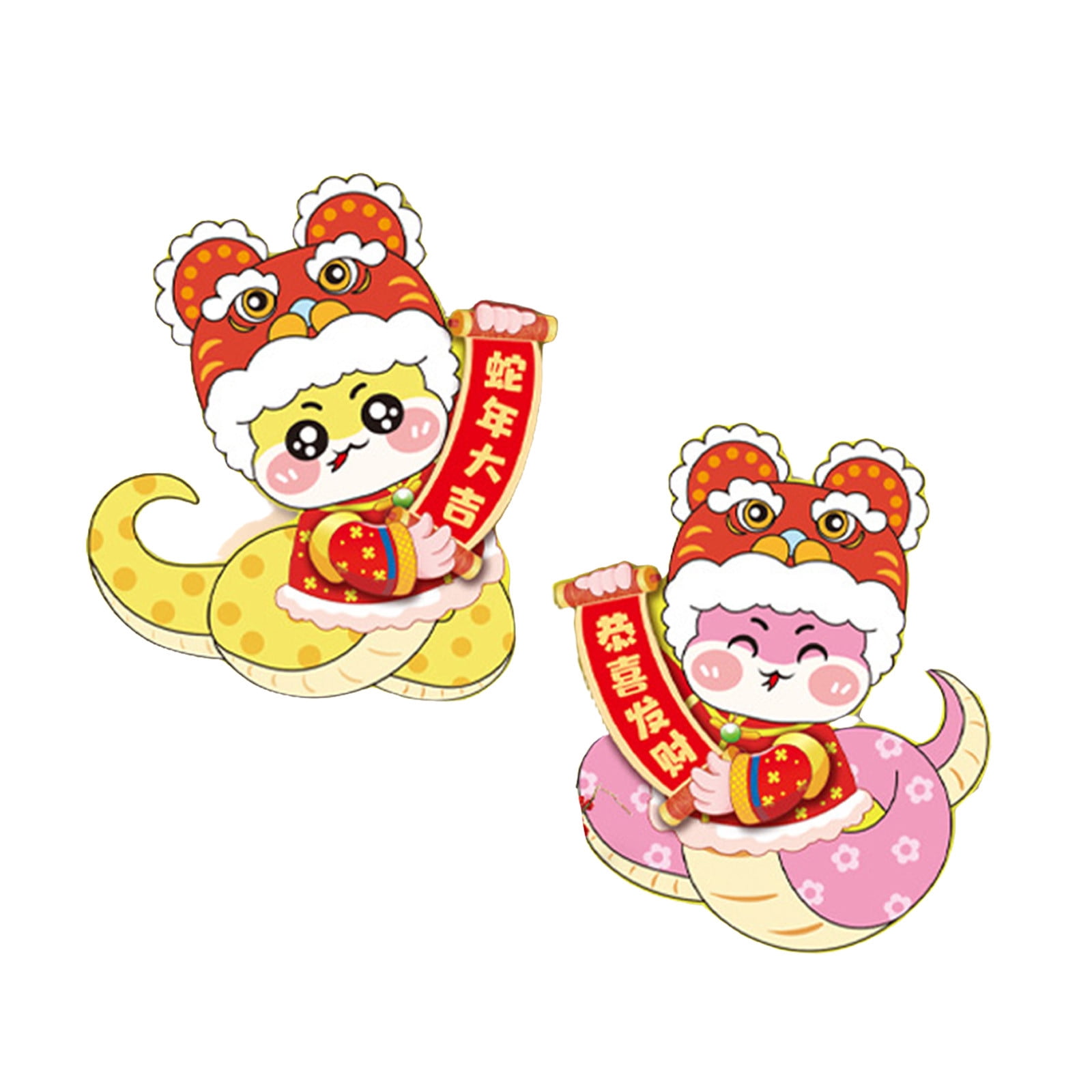 Chinese New Year Decorations 2025 Blessing Door Sticker Decorative New Year Zodiac Snake