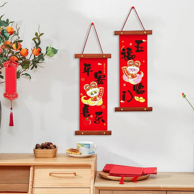 Chinese New Year Decorations 2025 Lunar New Year Couplets Chunlian Set Spring Festival Party Decor