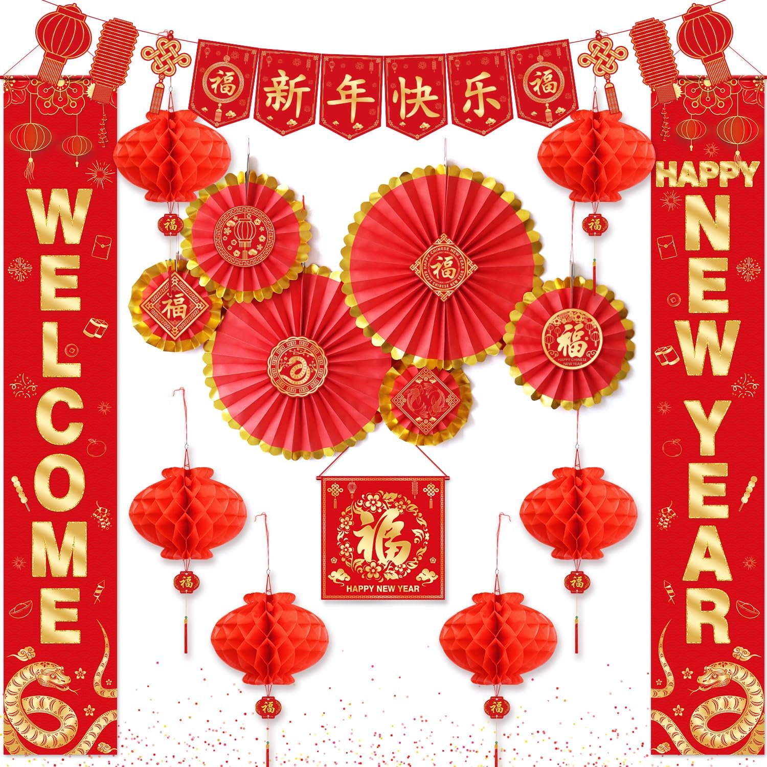 Chinese New Year Decorations 2025, Lunar New Year Decorations, Lunar