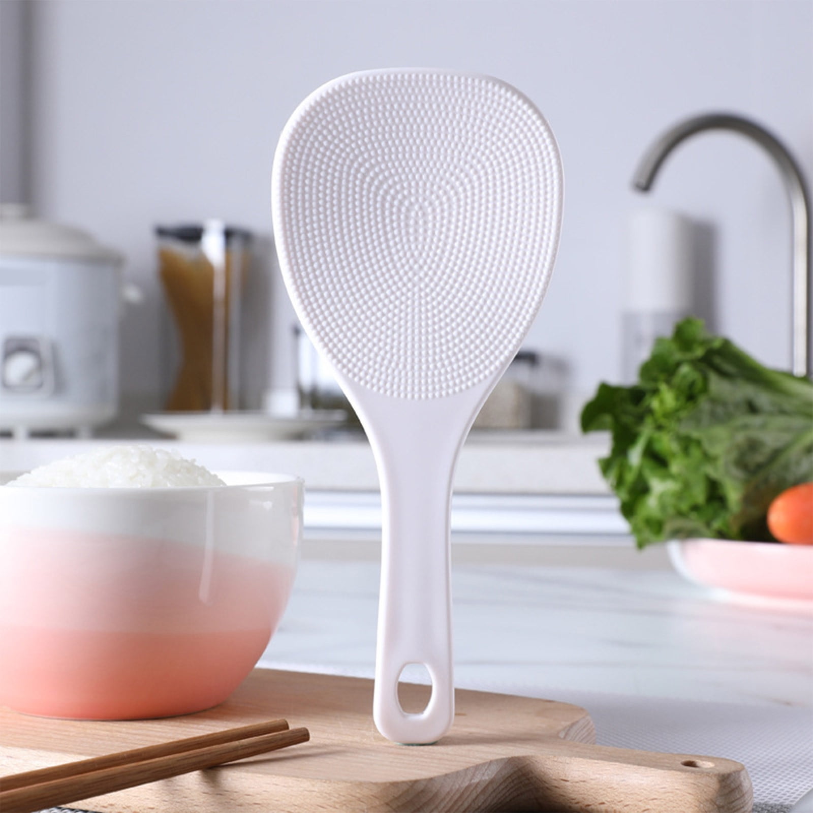 Ciieeo Rice Spoon Holder With Suction Cup - Non-Stick Kitchen Utensil Rest For Rice Cooker, Wall Mounted