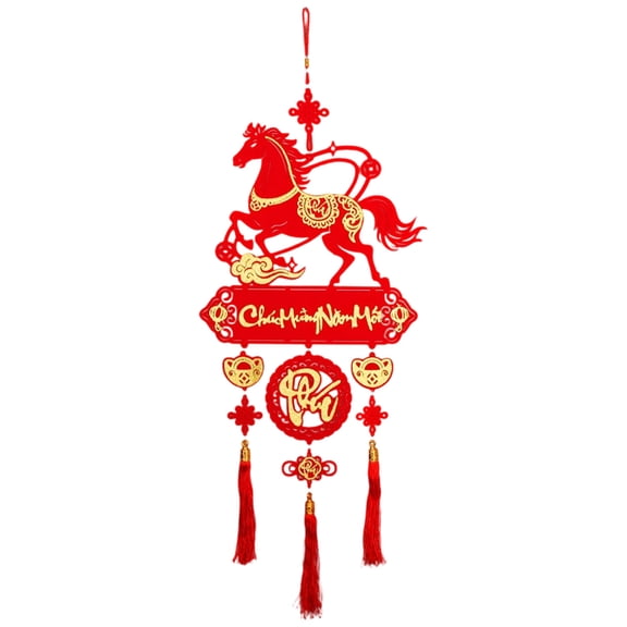 Chinese New Year Decorations 2026, 1pcs Lunar New Year Horse Hanging Pendant, Years of The Horse Ornament for Wall Window Door