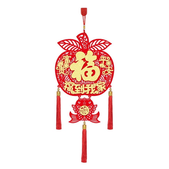 Chinese New Year Decorations,2026 Horse Spring Festival Tree Ornaments,Traditional Red Lucky Fu Hanging Pendant with Tassel,Asian Lunar New Year Festival Pendants for Home Door Wall Decoration
