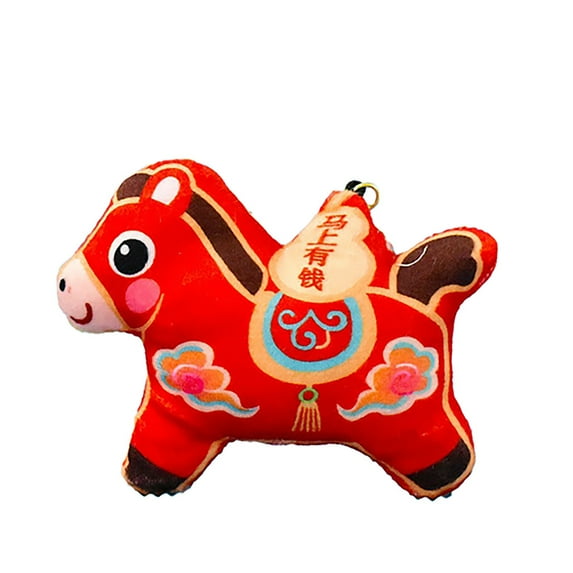 Chinese New Year Decorations Horse Hanging Ornaments 1 Pc 2026 Chinese Year of Horse Pendants Horse Zodiac Animals Mascot for Spring Festival Blessing Souvenir Home Car Decor, 3.93 Inch, Red