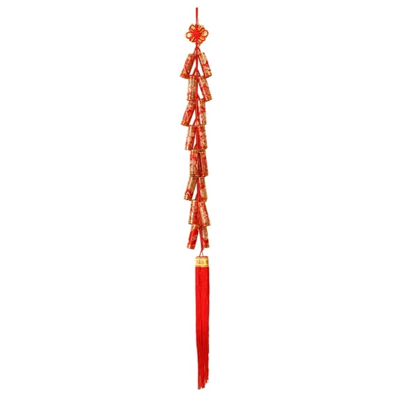 Chinese New Year Hanging Decorations, Firecracker Red Chili Skewers Decor Traditional Red Lucky Oriental Pendant Ornaments for Spring Festival Lunar New Year Pack of 1