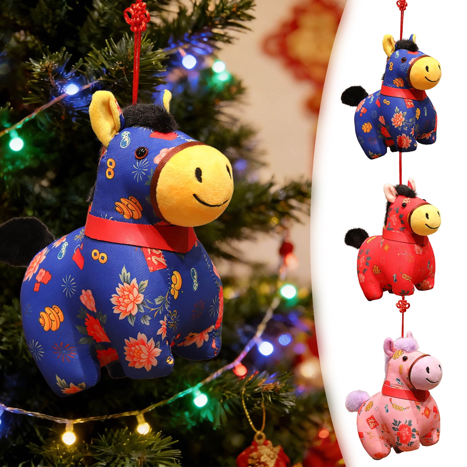 Chinese New Year Horse Plush Decoration 2026 Year of The Horse Ornament ...
