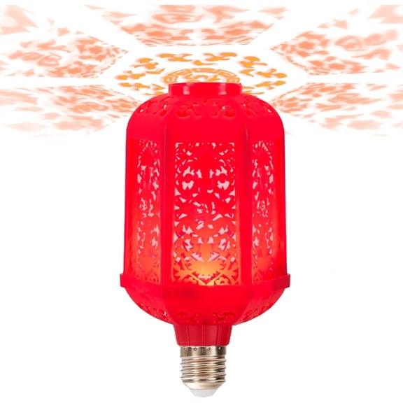 Chinese New Year LED Projection Bulb E27 Base for Home, Red Holiday Party Light
