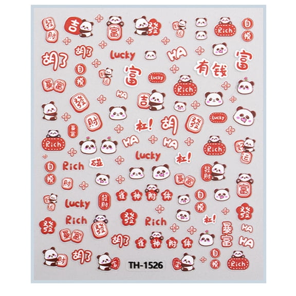 Chinese New Year Nails Art Stickers 1 Sheet Nails Decals Festival Nails Ornament Manicure Nails Art for Women and Girls
