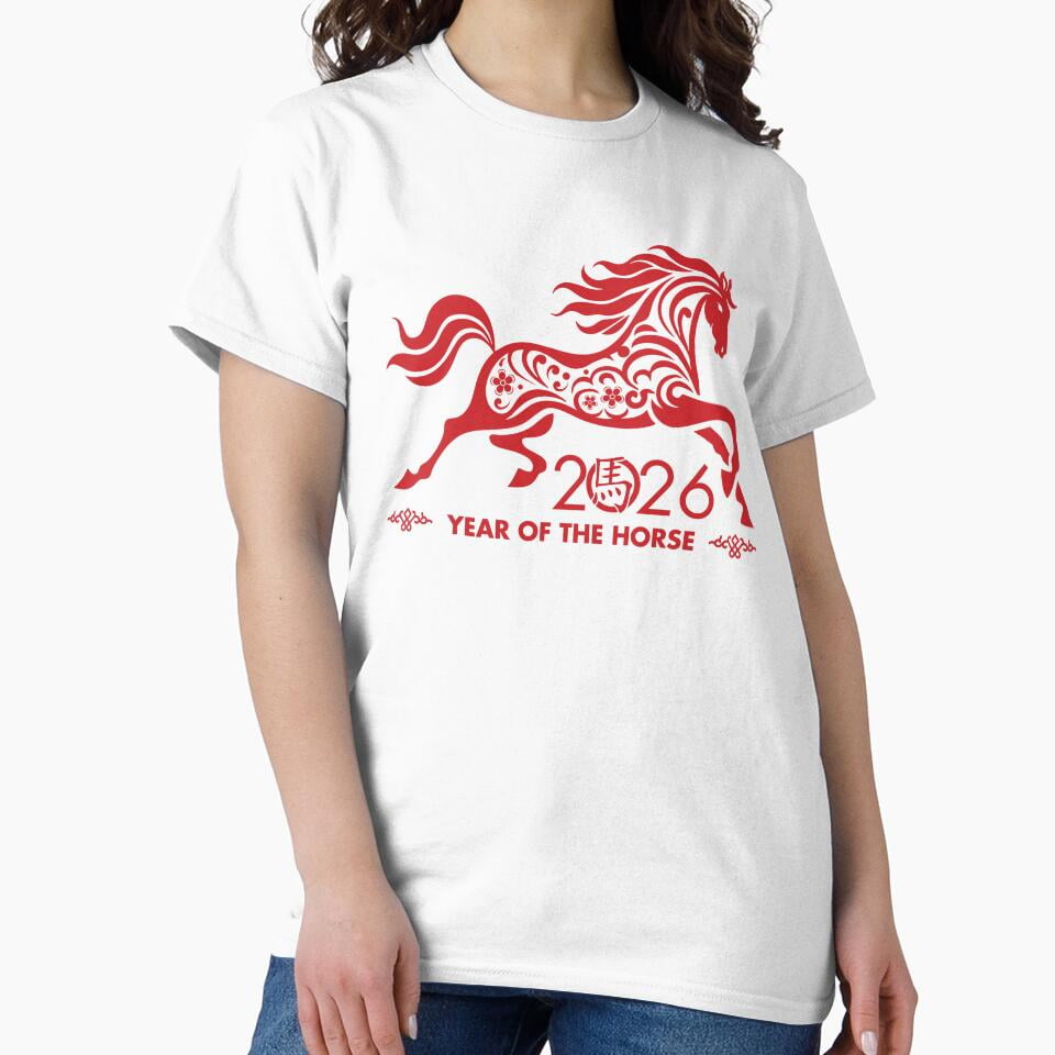 Chinese New Year Of The Horse 2026 Lunar Design Top Unisex T Shirt Up Chinese New Year Of The Horse 2026 Lunar Design Top Unisex T Shirt Up To Size 5XL 12c15e23 B2b9 46cb Aae4