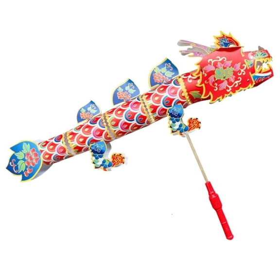 Chinese New Year Paper Dragon Dance Light Paper Craft Toy LED Light Party Props Holiday Decoration Dragon Toy