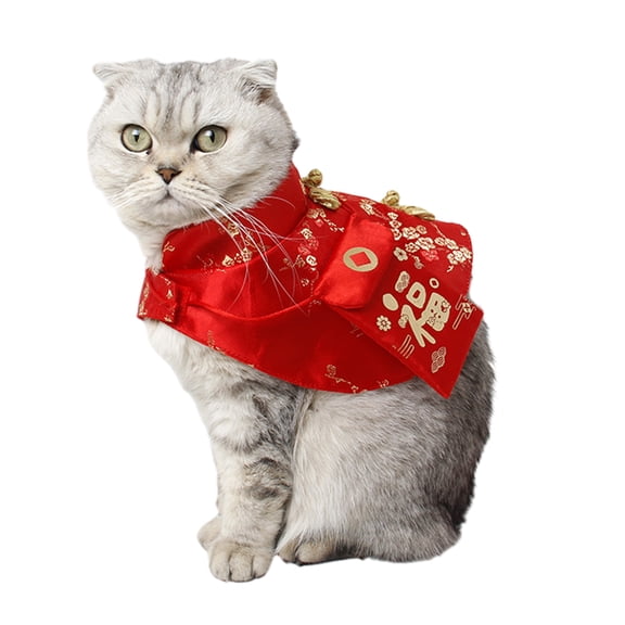 Chinese New Year Pet Costume for Dog Festival Party Pet Cloak with RedEnvelope for Spring Festival Photo Props