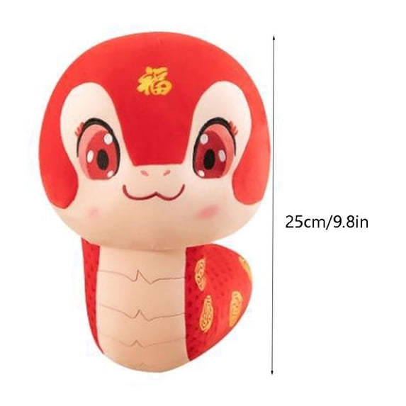 Chinese New Year Plush Snake Doll, 2025 Year of Vietnamese The Snake Mascot Snake Stuffed Animal 2025 Mascot Zodiac Plush for Spring Festival Decoration Lunar New Year Gift
