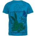 thumbnail image 1 of Chinese New Year Rabbit All Over Sapphire Blue Adult T-Shirt - Small, 1 of 1