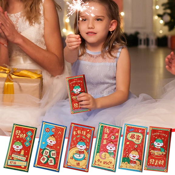 Chinese New Year Red Envelopes 2025, Red Envelope Lunar New Year Red Envelopes Large Lucky Money Red Packets Interoffice Envelopes Hong Bao with 6 Different Embossed Patterns (5.9*3.54in)