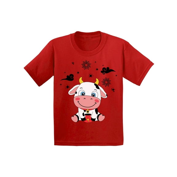 Chinese New Year - Shirts for Toddler 4t Girls Shirt Ox Year Tee 5t Boys Tshirt Two Years Old