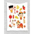 thumbnail image 1 of Chinese New Year Tapestry, Joyful Holiday Themed Pattern with Children Animals and Cultural Elements, Wall Hanging for Bedroom Living Room Dorm Decor, 60W X 80L Inches, Multicolor, by Ambesonne, 1 of 2