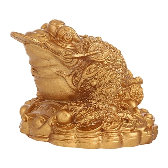 Chinese New Year Toad Statue, Golden Zodiac Figurine Souvenir for Wealth and Prosperity, Gold Money Toad