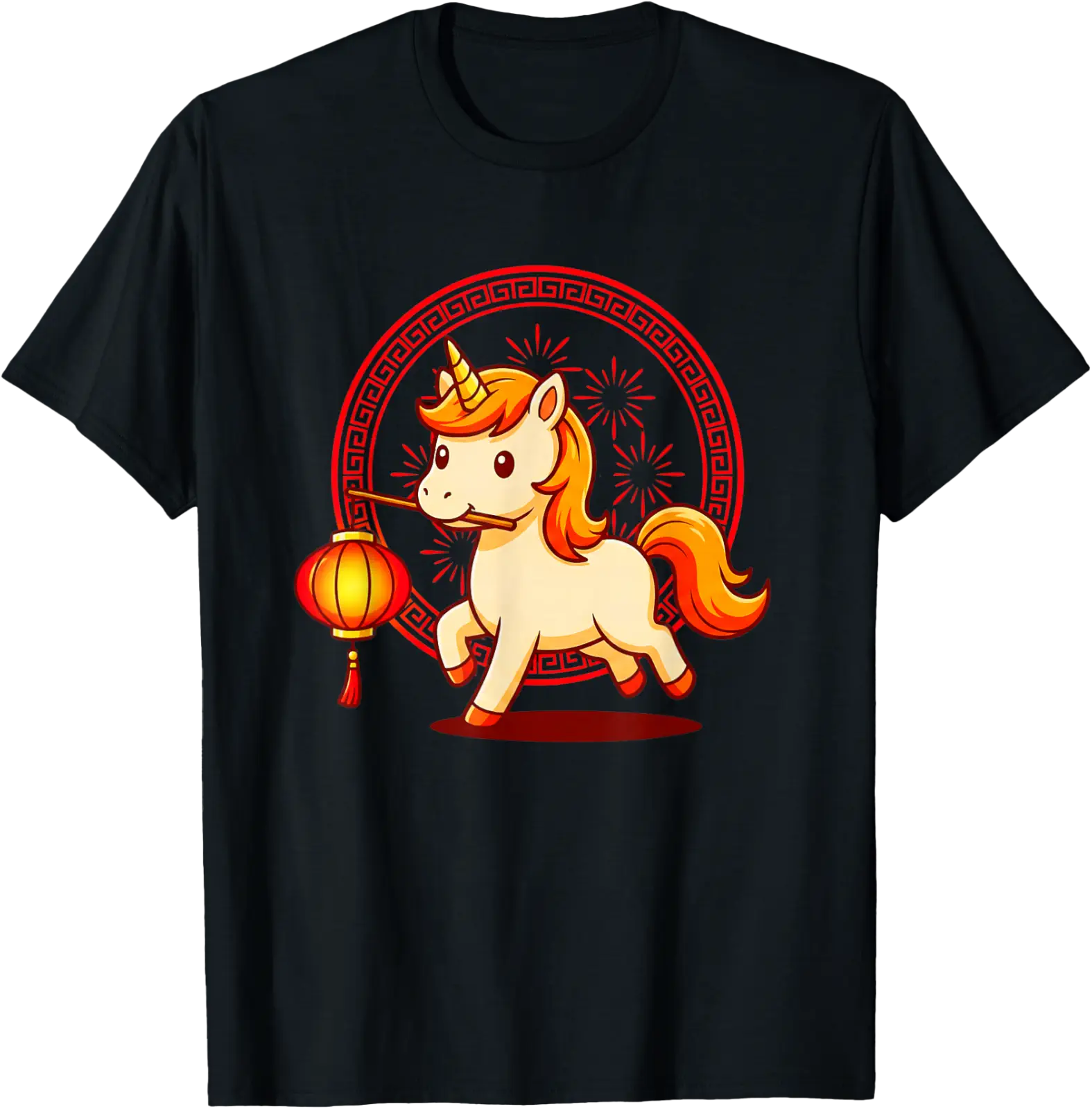 Chinese New Year Unicorn Lantern 2026 Year Of The Horse T-Shirt All ...