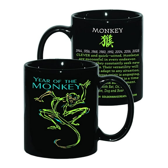 Chinese New Year of the MONKEY, Zodiac Horoscope, 3 PIECE MUG GIFT SET