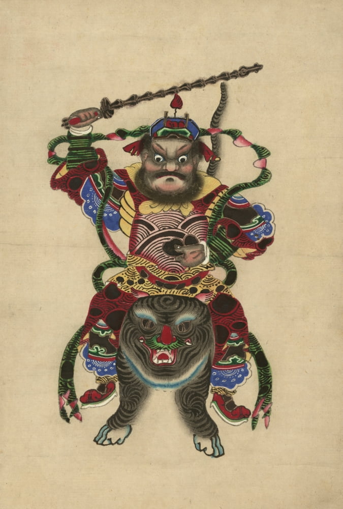 Chinese New Years print 1850-1900 Canvas Art - Unknown (18 x 24)