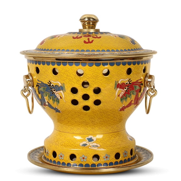 Chinese Old Beijing Hot Pot, Portable Copper with Safe Handle, Split Clean Design, Practical Brass for Daily Soup Cooking, Fit Dorm Indoor Gathering