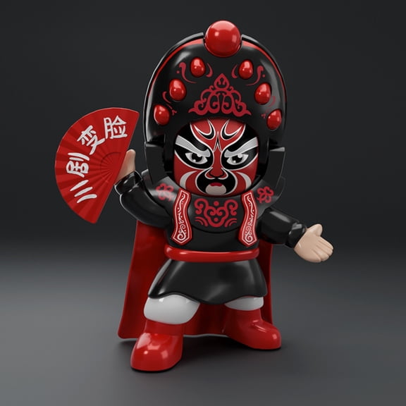 Chinese Opera Changing Face Doll Plush Toy Sichuan Mask Figure Cultural Gift Decor