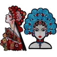 thumbnail image 1 of Chinese Opera Embroidered Patches Sequin Peking Opera Sew on Patch Traditional Drama HuaDan Custom Applique DIY Decor Fabric Badge, 1 of 7