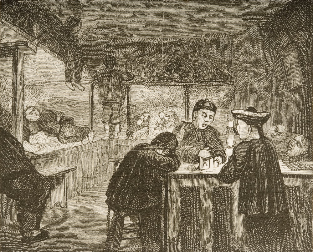 Chinese Opium Den In San Francisco California In 1870S From American Pictures Drawn With Pen And Pencil By Rev Samuel Manning Circa 1880 Canvas Art - Ken Welsh  Design Pics (16 x 13)