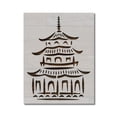 thumbnail image 1 of Chinese Pagoda Architecture Stencil Template Reusable 8.5 x 11 for Painting on Walls, Wood, Etc. By Stencilville, 1 of 2