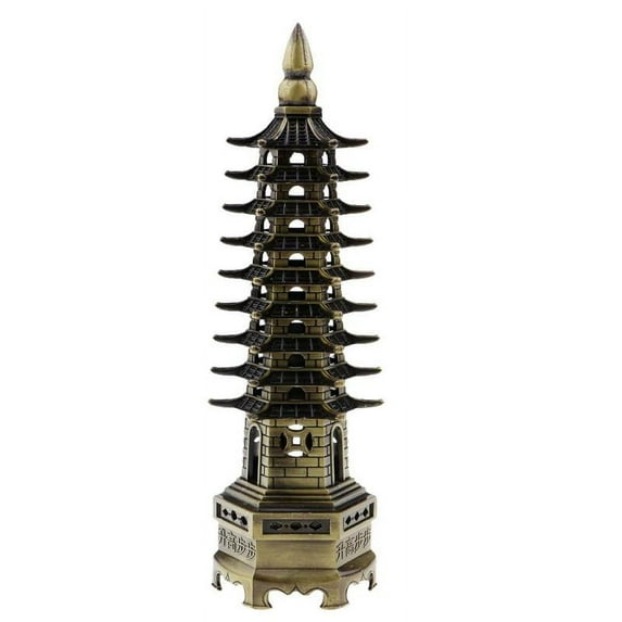 Chinese Pagoda of Cultural Prosperity Statue Sculpture Home Ornaments Bronze
