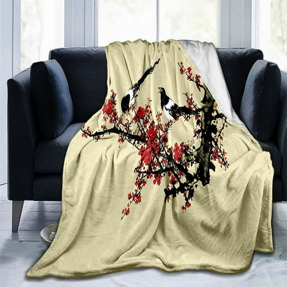 Chinese Painting Landscape Blanket Flannel Throw Blanket Teens and Adult Personality Relatives and Friends Blanket Souvenir Gift