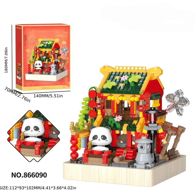 Chinese Panda & Miniature Pandas House Architecture Building Blocks ...