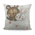 thumbnail image 1 of Chinese Panda Rabbit Decorative Pillow Cases Soft Coral Fleece Square Pillow Covers Pillows Case for Decor Sofa Living Room Bedroom, 1 of 5
