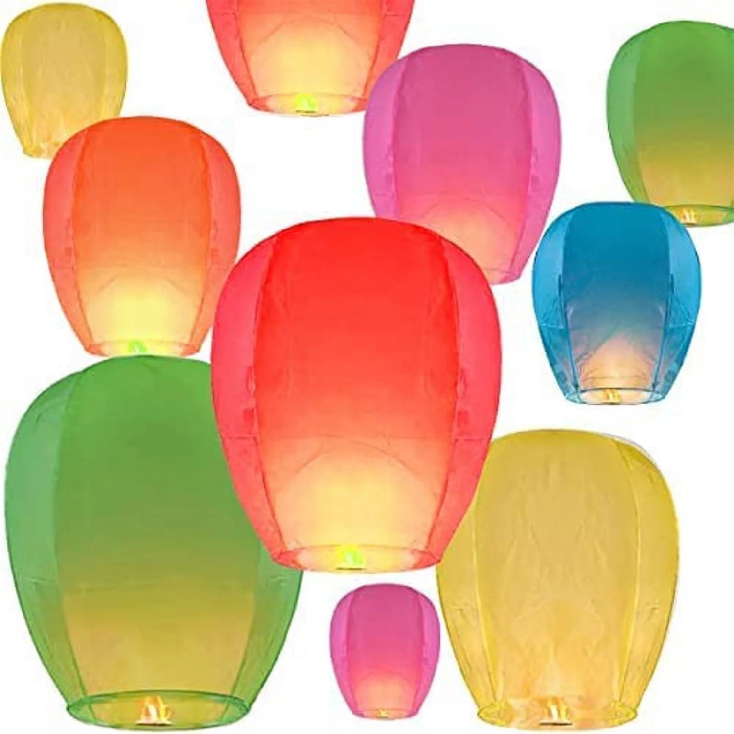 Chinese Paper Lanterns,5 Pack Multicolor Paper Wishing Lanterns for Weddings, Birthday Party, New Years, Festival