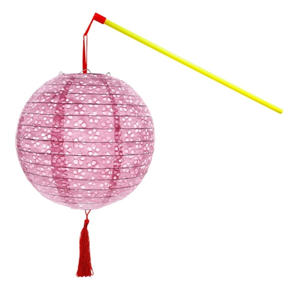 Chinese Paper Lanterns with Led Lights, Asian Japanese Hanging Lanterns for Christmas Indoor Arrangement, Family Gathering Holiday Party Favor, Hollow Out Paper Lamps with Tassel for Mantel Akmoler