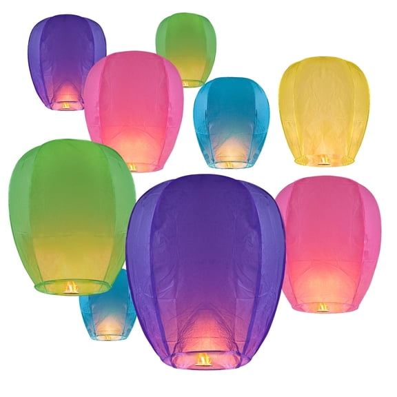 20 Pack Chinese Lanterns, Paper Lanterns for Weddings, Birthday Party, New Years, Festival(Multicoloured)