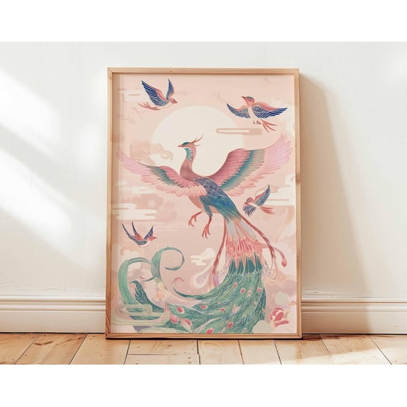 Chinese Phoenix Pastel Wall Art Print