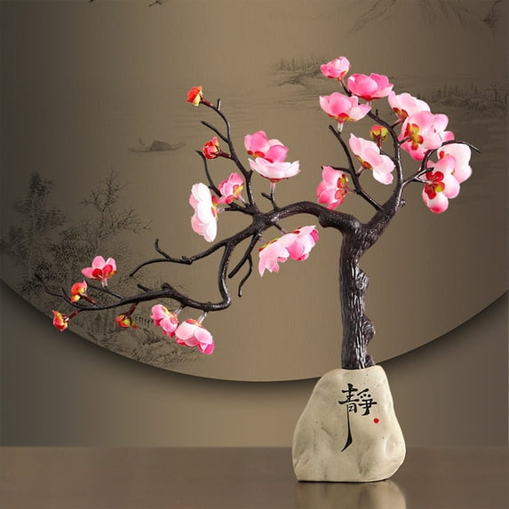 Chinese Plum Blossom Resin Wall Decor Handmade Ornament Home Decor for Living Room Study Wine Cabinet Bedroom Traditional Asian Decoration