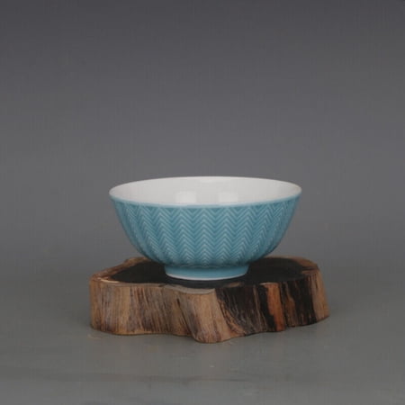 Chinese Porcelain Green Glaze Melon Grain Bowl 4.7" Collection