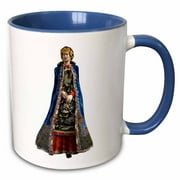 Chinese Princess in Blue Red and Gold 11oz Two-Tone Blue Mug mug-218923-6