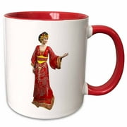Chinese Princess in Red and Gold 11oz Two-Tone Red Mug mug-218922-5