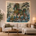 thumbnail image 1 of Chinese Qilin on Rocky Waves with Golden Egg, Mystical Illustration for Fantasy Lovers, Asian Mythology Wall Art, Birthday Gift Tapestry Wall Hanging for Living Room and Meditation Room, 1 of 7