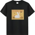 Chinese Rabbit Vintage Stamp Design TShirt Gold & Silver Print