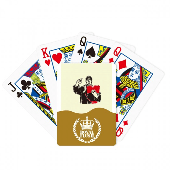 Chinese Red Education Propaganda Teacher Royal Flush Poker Playing Card Game